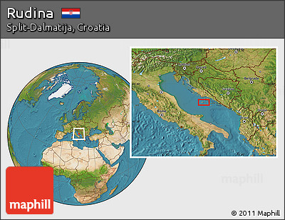 Satellite Location Map of Rudina