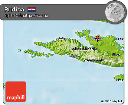Physical Map of Rudina