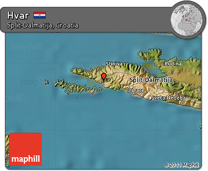 Satellite Map of Hvar
