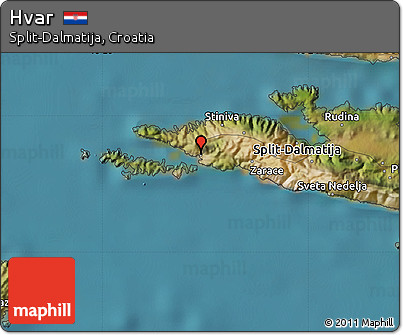 Satellite Map of Hvar