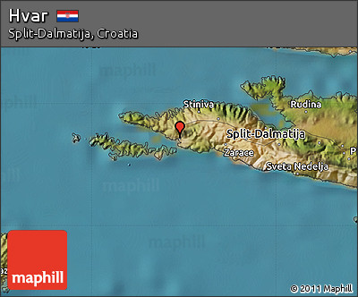 Satellite Map of Hvar