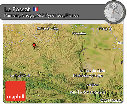 Satellite 3D Map of Le Fossat