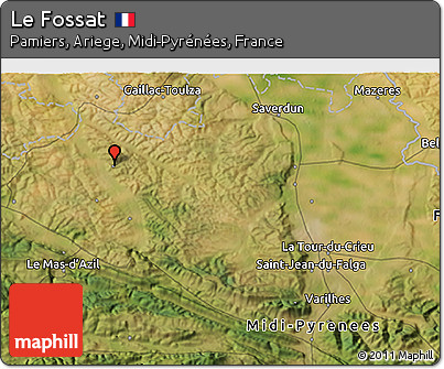 Satellite 3D Map of Le Fossat