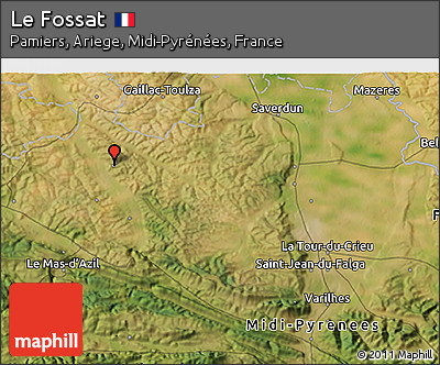 Satellite 3D Map of Le Fossat
