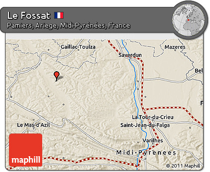 Shaded Relief 3D Map of Le Fossat