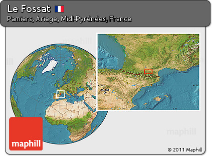 Satellite Location Map of Le Fossat