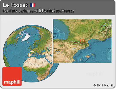 Satellite Location Map of Le Fossat