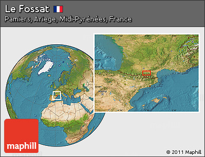 Satellite Location Map of Le Fossat