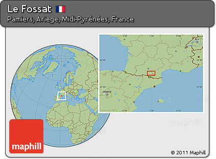Savanna Style Location Map of Le Fossat