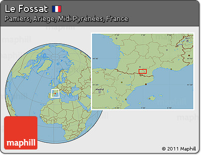 Savanna Style Location Map of Le Fossat