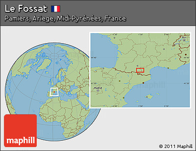 Savanna Style Location Map of Le Fossat