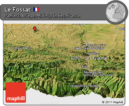 Satellite Panoramic Map of Le Fossat