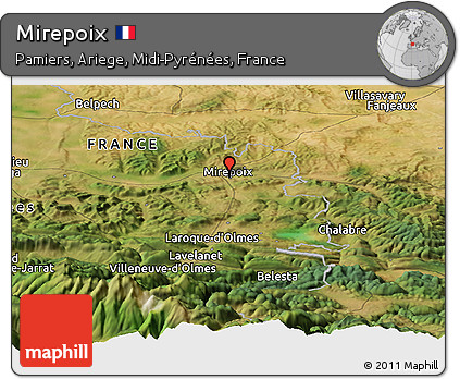 Satellite Panoramic Map of Mirepoix