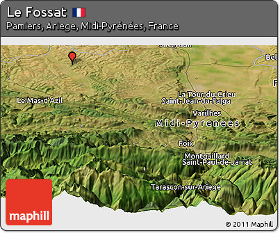 Satellite Panoramic Map of Le Fossat