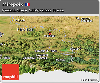 Satellite Panoramic Map of Mirepoix