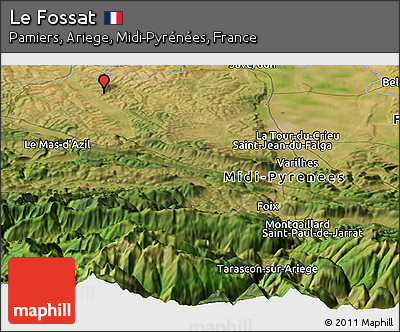 Satellite Panoramic Map of Le Fossat
