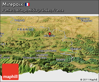 Satellite Panoramic Map of Mirepoix