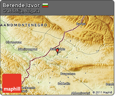 Physical 3D Map of Berende Izvor