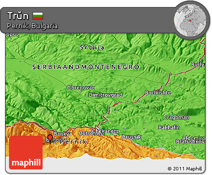 Political Panoramic Map of Trŭn