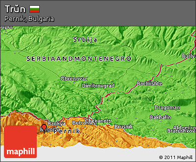 Political Panoramic Map of Trŭn