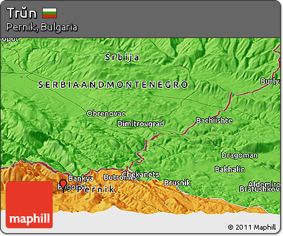 Political Panoramic Map of Trŭn