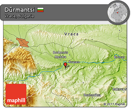 Physical 3D Map of Dŭrmantsi