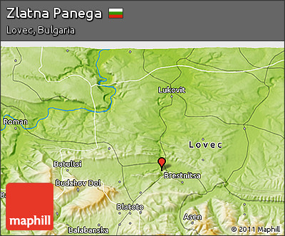 Physical 3D Map of Zlatna Panega