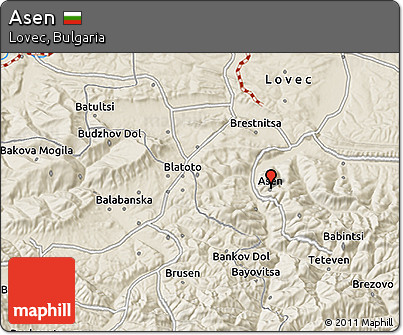 Shaded Relief 3D Map of Asen