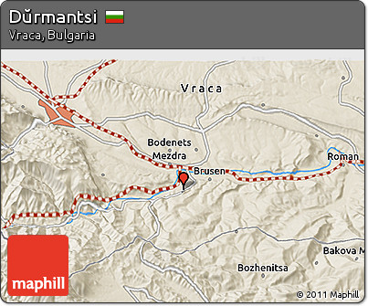 Shaded Relief 3D Map of Dŭrmantsi