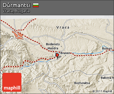 Shaded Relief 3D Map of Dŭrmantsi