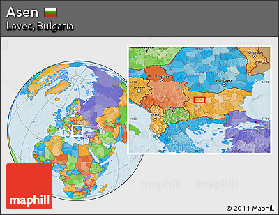 Political Location Map of Asen