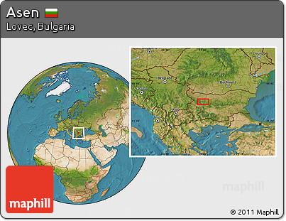 Satellite Location Map of Asen