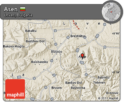 Shaded Relief Map of Asen