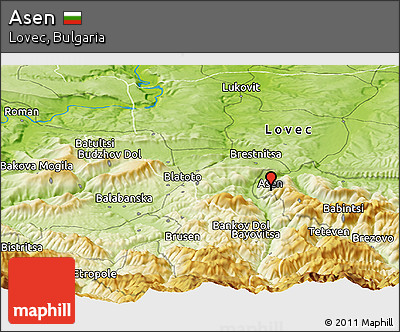 Physical Panoramic Map of Asen