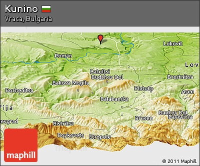 Physical Panoramic Map of Kunino