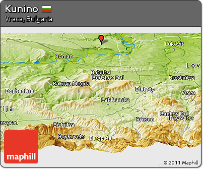 Physical Panoramic Map of Kunino