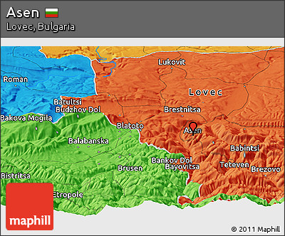 Political Panoramic Map of Asen