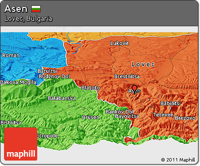 Political Panoramic Map of Asen