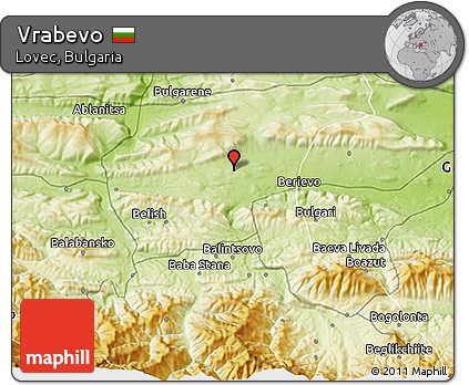 Physical 3D Map of Vrabevo