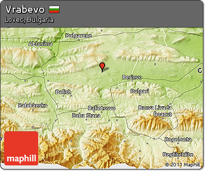 Physical 3D Map of Vrabevo