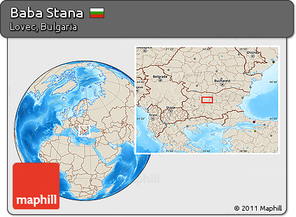 Shaded Relief Location Map of Baba Stana