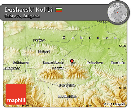 Physical Map of Dushevski Kolibi
