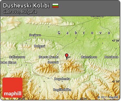Physical Map of Dushevski Kolibi