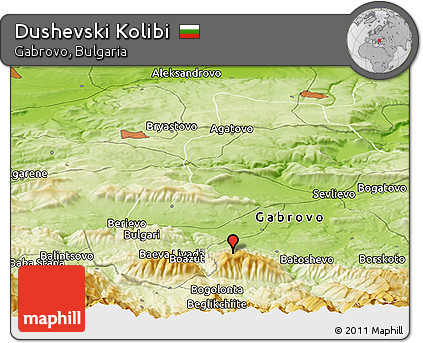 Physical Panoramic Map of Dushevski Kolibi