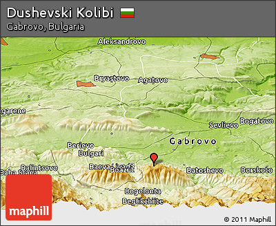 Physical Panoramic Map of Dushevski Kolibi