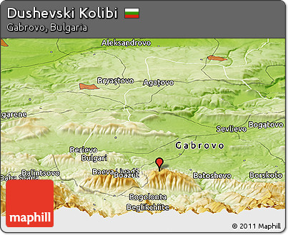 Physical Panoramic Map of Dushevski Kolibi