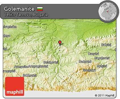 Physical 3D Map of Golemanite