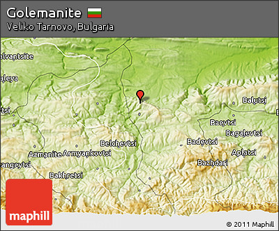 Physical 3D Map of Golemanite