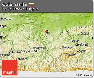 Physical 3D Map of Golemanite