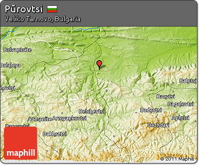 Physical 3D Map of Pŭrovtsi